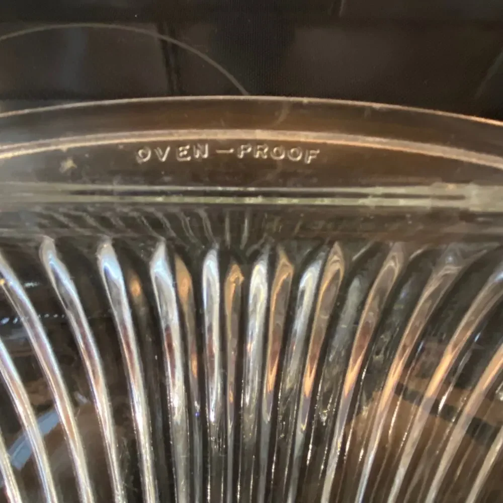 Oven Proof Ribbed Clear Glass Baking Dish 14